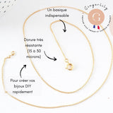 Collier Chaine fine avec fermoir dorée gold-filled 45.7cm x1 (G2617)