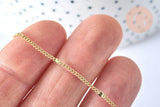 Collier Chaine fine dorée fantaisie 14K, fourniture créative, chaine complète,chaine plaquée or,1.5 mm, 40cm, x1 (G5277)