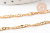 Collier Chaine fine dorée singapour 16K,chaine plaquée or 2.5 microns, chaine collier bijoux, chaine complète,1.8 mm,43cm, x1 G3018