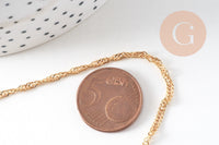 Collier Chaine fine dorée singapour 16K,chaine plaquée or 2.5 microns, chaine collier bijoux, chaine complète,1.8 mm,43cm, x1 G3018