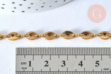Collier Chaine complète acier dorée 14k grain de café,chaine fantaisie, acier doré inoxydable ,chaine complète,45cm, x1 G5801