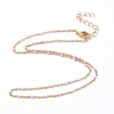 Collier Chaine laiton doré 18k fantaisie résine rose,chaine fantaisie dore,chaine complète,2mm,40cm, x1 G3488