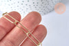 Collier Chaine laiton doré clair maille rectangle,chaine collier,chaine large,20x6.5mm,chaine complète 47.5cm, x1 G2630