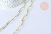 Collier Chaine laiton doré clair maille rectangle,chaine collier,chaine large,20x6.5mm,chaine complète 47.5cm, x1 G2630