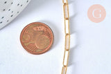 Collier Chaine laiton doré texturée maille rectangle,chaine collier,chaine large,12x3.5mm,chaine complète,49.5cm, x1 (G2410)