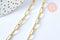 Collier Chaine maille rectangle acier inoxydable doré avec fermoir 10x3.5mm, x1 (G4819)