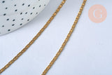 Collier Chaine marine avec fermoir acier 304 inoxydable doré 14k 1.7mm-45cm, x1 (G0156)