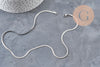 Collier Chaine serpent acier inoxydable platine 2.2mm/45cm, x1 (G11056)