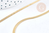 Collier Chaine serpent complète acier inoxydable 304 doré 14k -3.3mm- 45cm,création de bijoux en acier inoxydable, x1 (G8776)