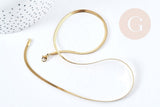 Collier Chaine serpent complète acier inoxydable 304 doré 14k -3.3mm- 45cm,création de bijoux en acier inoxydable, x1 (G8776)