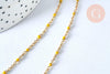 Collier Collier Chaine laiton doré 18k fantaisie résine jaune 2mm 40cm, x1 G3487