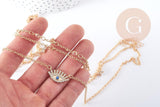 Collier Triple rangs breloques chance zamac doré, X1 (G8808)