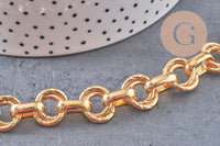 Collier Collier chaine XXL acier 304 inoxydable doré IP texturé 45cm, x1 (G10939)