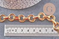 Collier Collier chaine XXL acier 304 inoxydable doré IP texturé 45cm, x1 (G10939)
