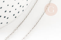 Collier collier chaine forçat acier inoxydable platine 1.5mm/45cm, x1 (G9302)