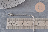 Collar cadena forzada acero inoxidable platino 2mm/37.8cm, x1 VÁLIDO