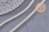 Collier chaine maille zamac argentée 5 mm/40cm, x1 (G1504)