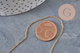 Adjustable 304 stainless steel gold IP 2mm/51cm curb chain necklace, x1 (G11257)