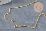 Collar cadena satélite hierro y latón dorado 81.5cm, x1 (G11228)