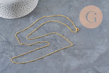 Collar cadena satélite hierro y latón dorado 81.5cm, x1 (G11228)