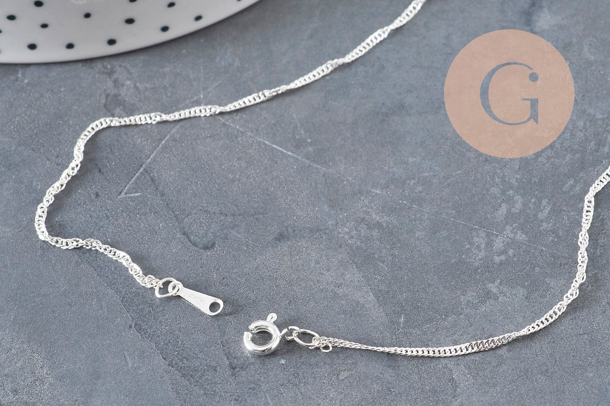 Collier chaine singapour acier inoxydable argenté 2mm/43cm, x1 (G11203)