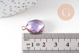 Collier Chaine fine dorée pendentif cristal,idée cadeau,chaine collier,chaine complète, acier chirurgical,1.5 mm,40cm, x1 G0701