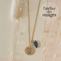 Collier personnalisé médaille gravée Arc-en-ciel acier inoxydable 304, (ADN11)