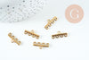 Connecteur Intercalaire bracelet 5 rangs acier 304 inoxydable doré 19mm, x2 (G10738)