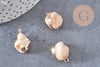 Connecteur Pendentif grosse perle nacre naturelle beige 26-30mm, x1 (G4628)