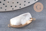 Connecteur Pendentif grosse perle naturelle Keshi,perle de culture, perle naturelle blanche,26mm, x1 (G5144)
