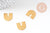 Connecteur U laiton brut, connecteurs, laiton brut, pendentif géométriques création bijoux 17x15.5mm, x5 (G3127)