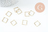 Connecteur carre laiton brut strié 12mm, pendentif géométrique création bijoux, x50 (G1468)