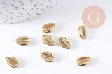 Connecteur cauri zamac doré 14K 12mm, x1 (G8081)