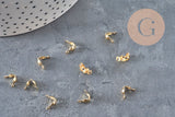 Lot de 10 connecteurs dorés en acier inoxydable pour chaîne boule 3mm, style industriel chic.