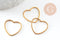 Breloque connecteur coeur acier 201 inoxydable doré 20mm, x1 (G9504)