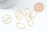 Connecteur ovale laiton brut 26.2mm,pendentif géométriques création bijoux, x20 (G2374)