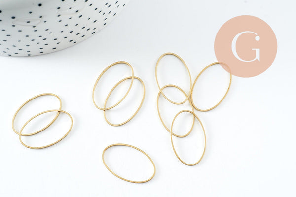 Connecteur ovale laiton brut 26.2mm,pendentif géométriques création bijoux, x20 (G2374)