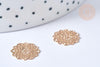 Connecteur rosace fleur laiton doré gravé 13,5mm, connecteur pour création pendentif romantique,x2 (G7788)