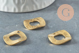 Connecteurs cercle texturé laiton brut percé 20mm,pendentif géométriques création bijoux, x5 (G2760)