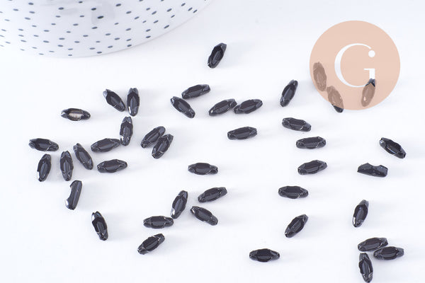 Connecteurs chaine boule noir, x10 (G1407)