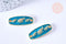Connecteurs émaillé bleu laiton doré zircons blancs 11mm, x1 (G6886)