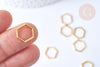 Connecteurs hexagone zamac doré 12x14mm, x10 (G7907)