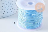 Metallic Blue Cord 4 shades polyester 0.8mm, metallic cord for jewelry, x1 meter (G10505)