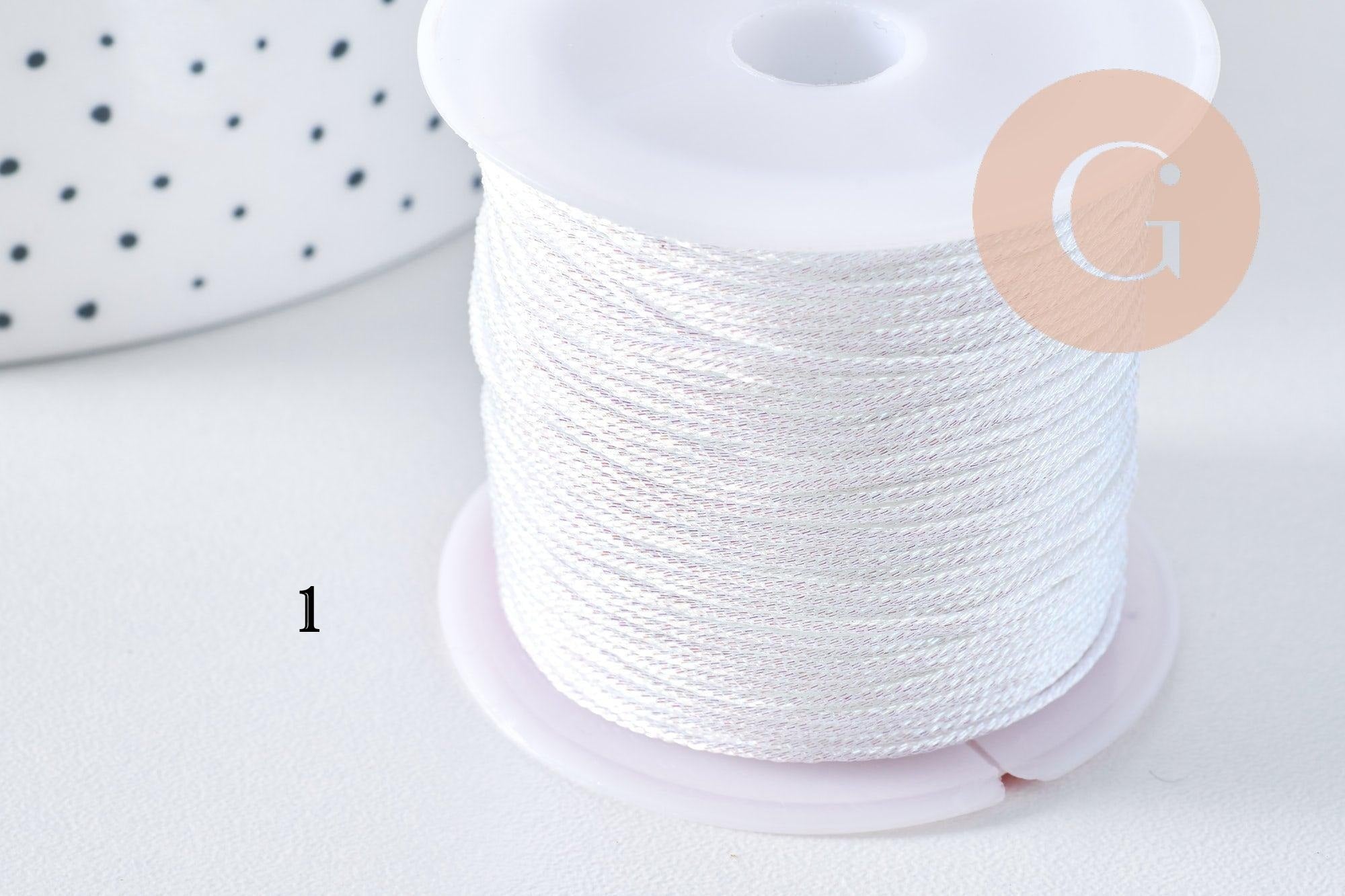 Metallic Blue Cord 4 shades polyester 0.8mm, metallic cord for jewelry, x1 meter (G10505)
