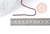 Cordon Polyester métal rigide rouge métalisé 2mm,création pour scrapbooking, x 1M G8998