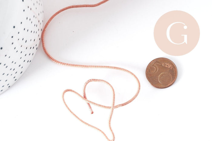 Cordon Polyester métal rigide vieux rose 2mm,création pour scrapbooking, x 1M G9003