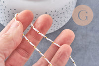 Cordon blanc or,ruban mariage, scrapbooking,1-1.55mm, 5m/10m/Bobine, (G3406)