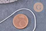 Cordon blanc tressé polyester 0.8mm, x1 mètre (G10671)