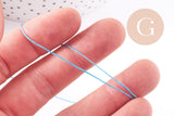 Cordon bleu tressé polyester 0.6mm, x1 mètre (G10661)