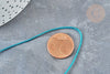 Cordon bleu turquoise Métallisé tressé polyester 1mm, cordon métallisé pour bijoux, x1 mètre G8170